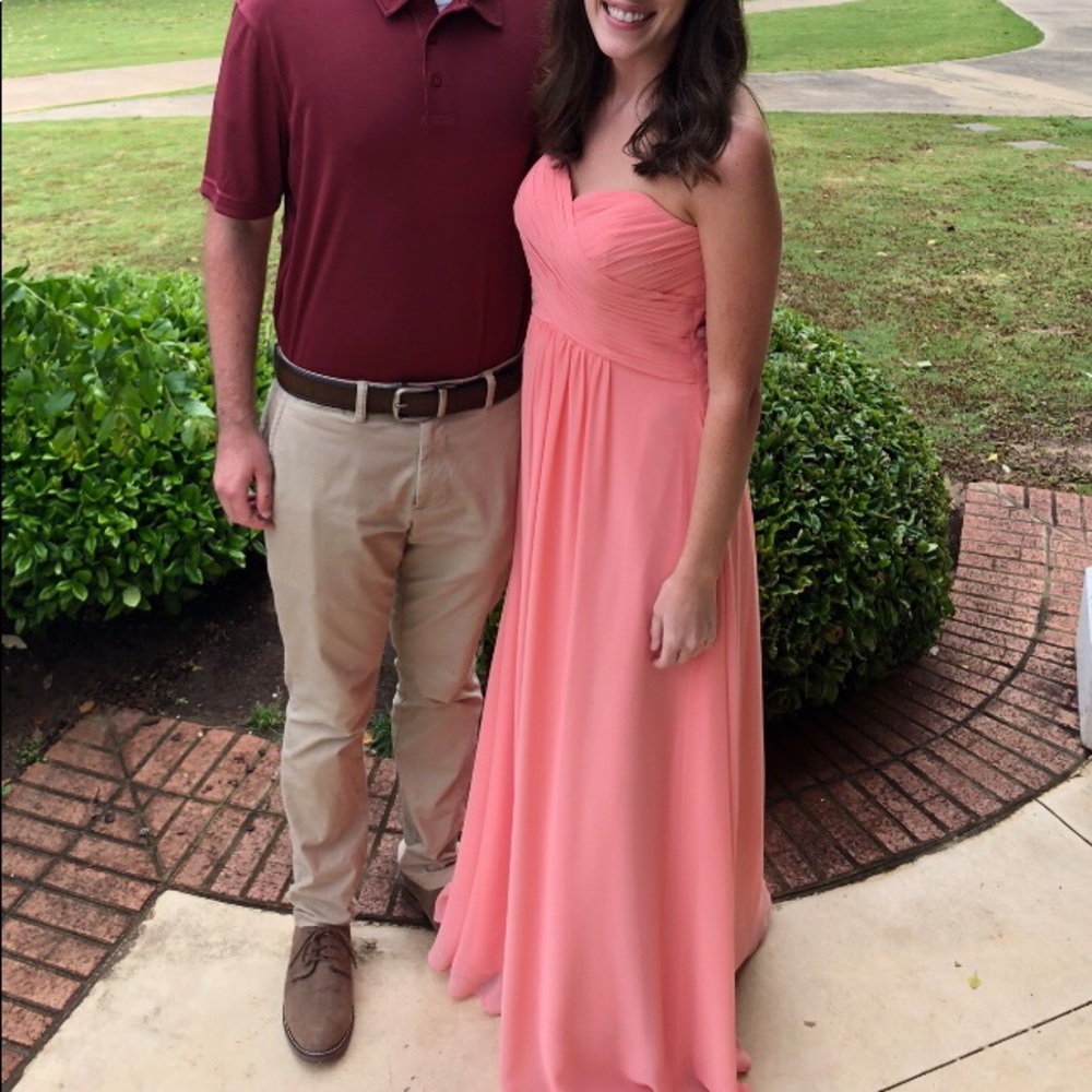 Azazie Yazmin Bridesmaid Dress- Coral Size A4